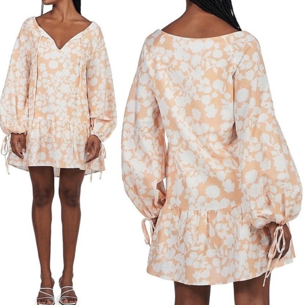 Charlie holiday Anthropologie Eve dress bloom medium orange floral‎ mini womens